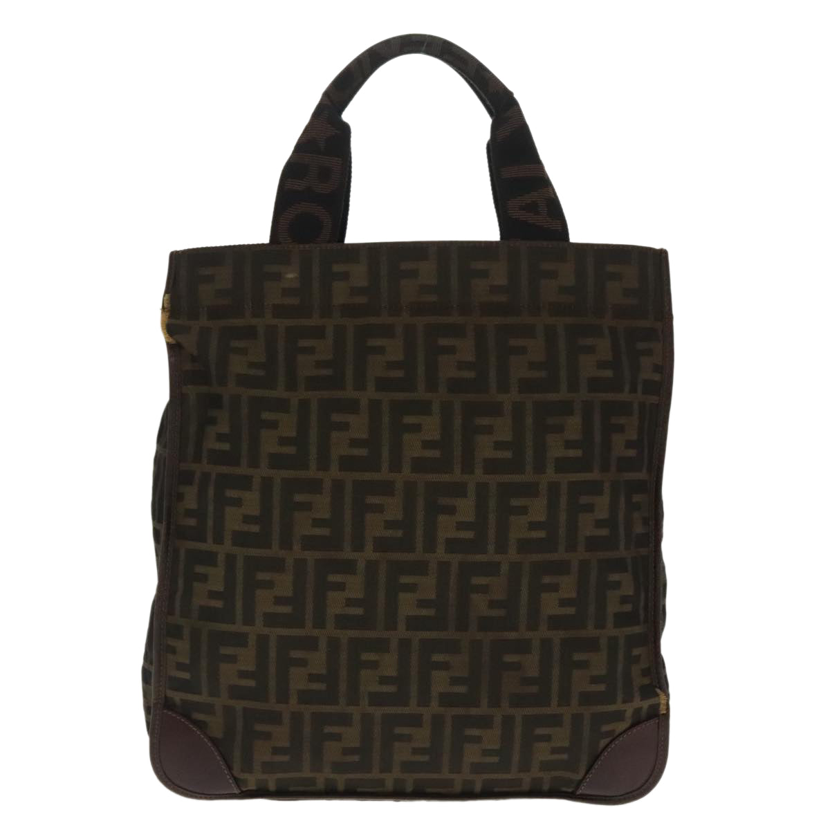 FENDI Zucca Canvas Tote Bag Brown Black ar12642