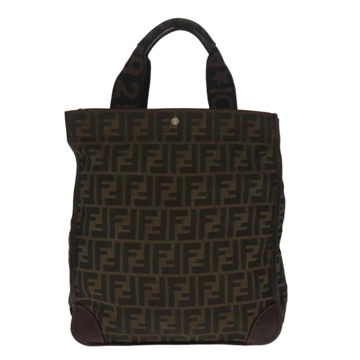 FENDI Zucca Canvas Tote Bag Brown Black ar12642
