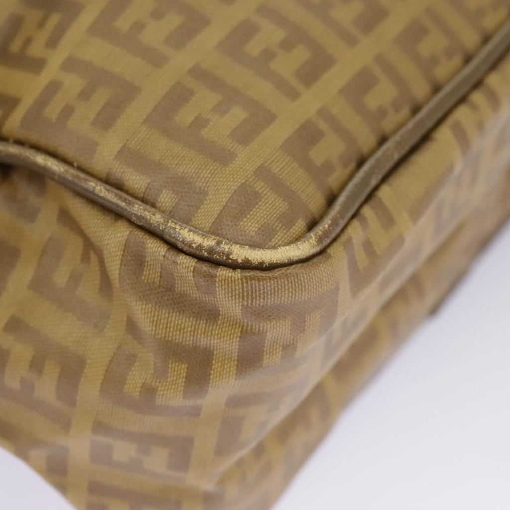 FENDI Zucchino Canvas Shoulder Bag Vintage Beige ar12721