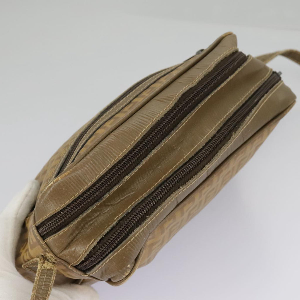 FENDI Zucchino Canvas Shoulder Bag Vintage Beige ar12721