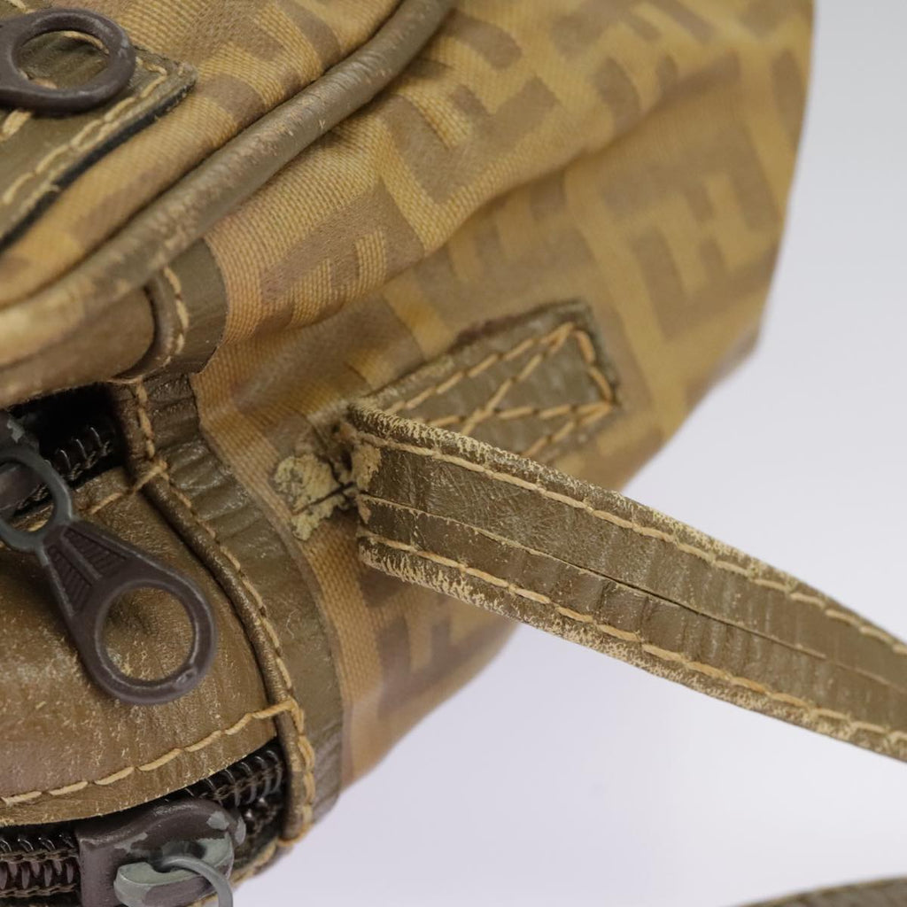 FENDI Zucchino Canvas Shoulder Bag Vintage Beige ar12721