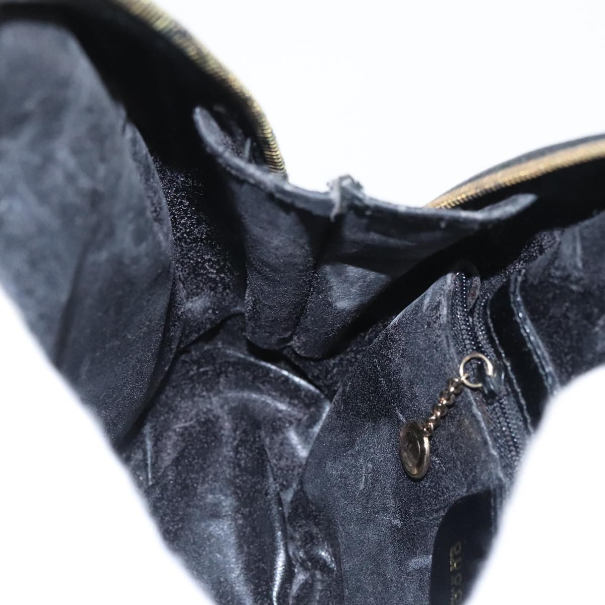 GUCCI Bamboo Body Bag Enamel Black Gold 003 2113 0127 ar12723