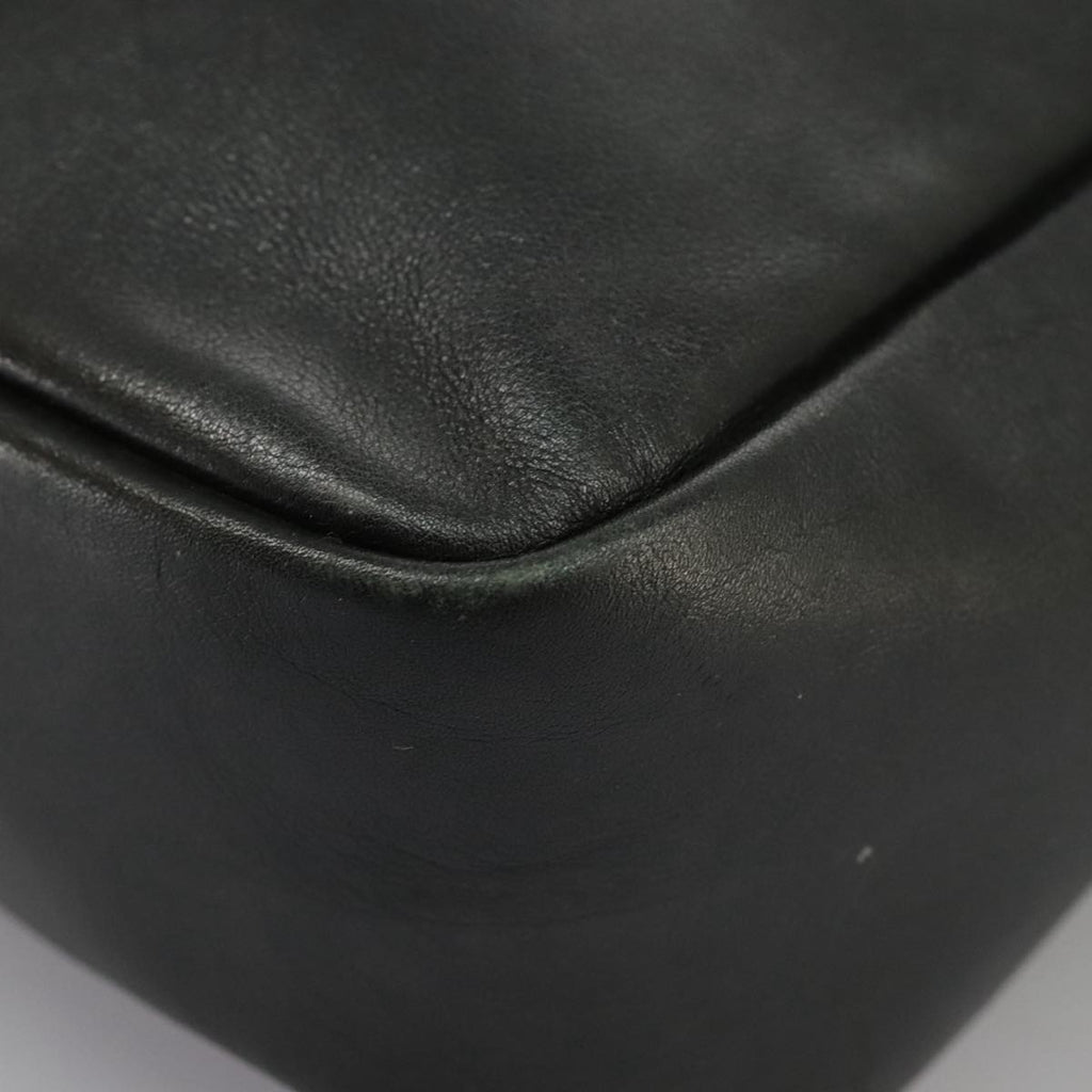 GUCCI Bamboo Hand Bag Leather Black Gold 000 3444 0580 ar12724