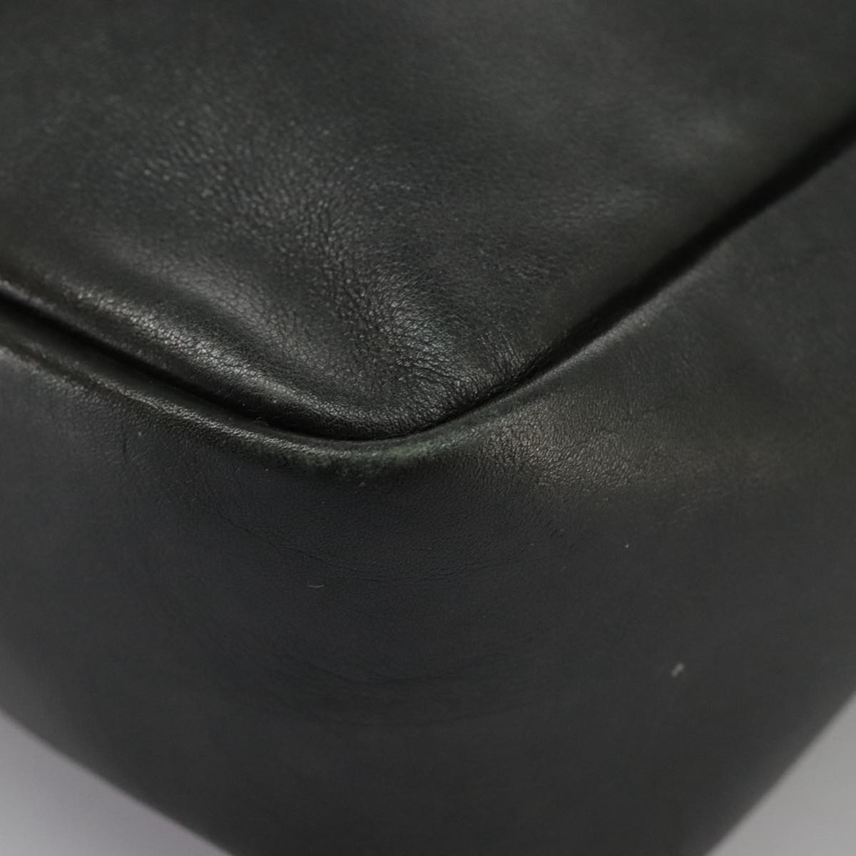 GUCCI Bamboo Hand Bag Leather Black Gold 000 3444 0580 ar12724