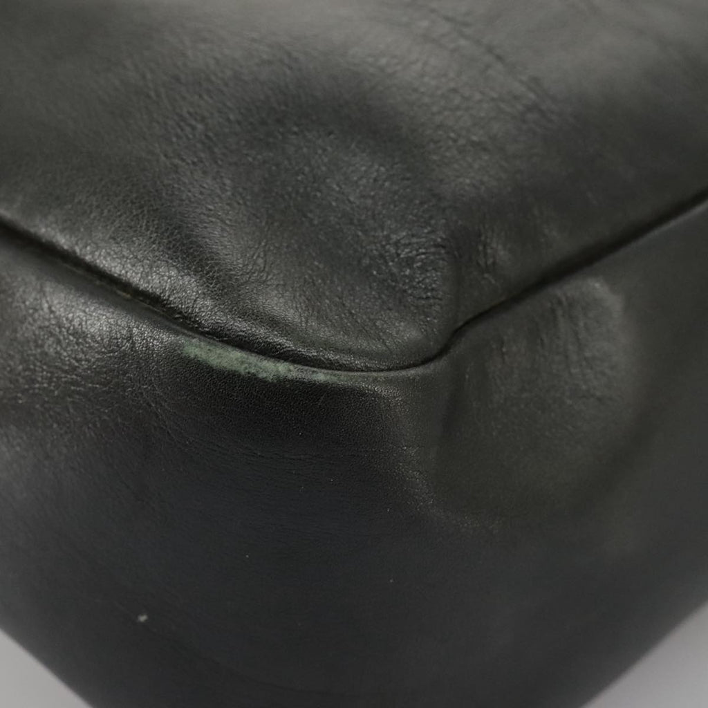 GUCCI Bamboo Hand Bag Leather Black Gold 000 3444 0580 ar12724