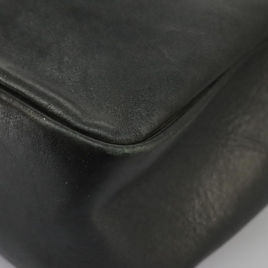 GUCCI Bamboo Hand Bag Leather Black Gold 000 3444 0580 ar12724