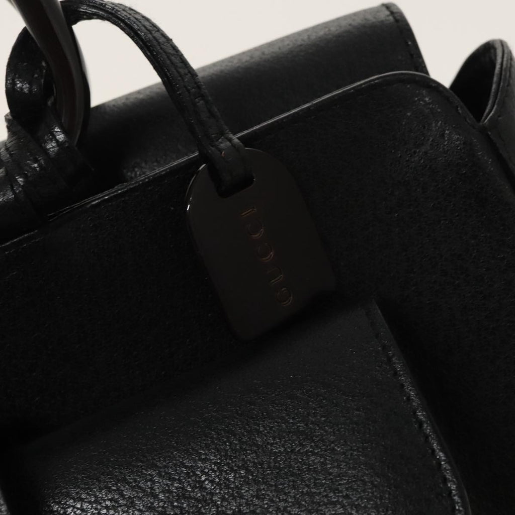GUCCI Hand Bag Leather 2way Black 000 2058 0307 6 ar12725