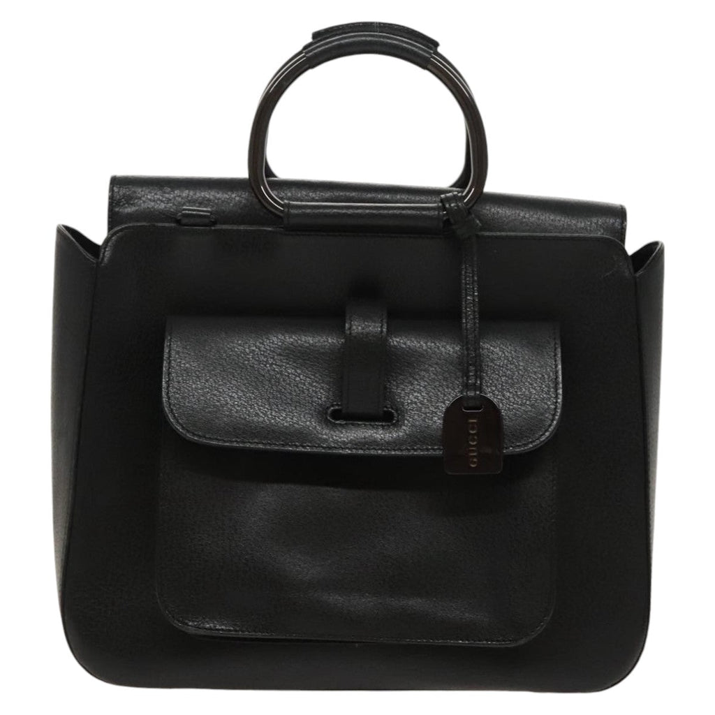 GUCCI Hand Bag Leather 2way Black 000 2058 0307 6 ar12725