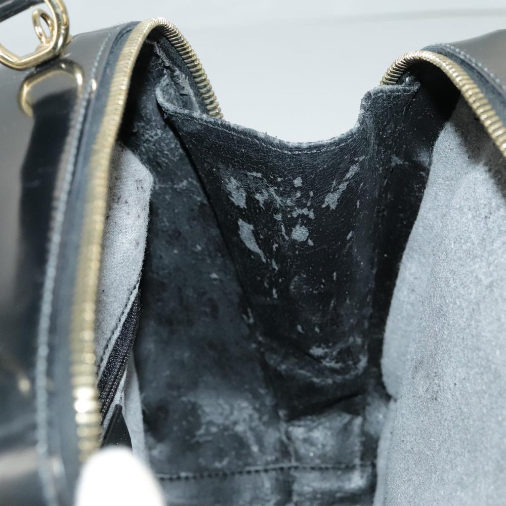 GUCCI Bamboo Vanity Hand Bag Patent 2way Black 000 3270 0323 ar12726