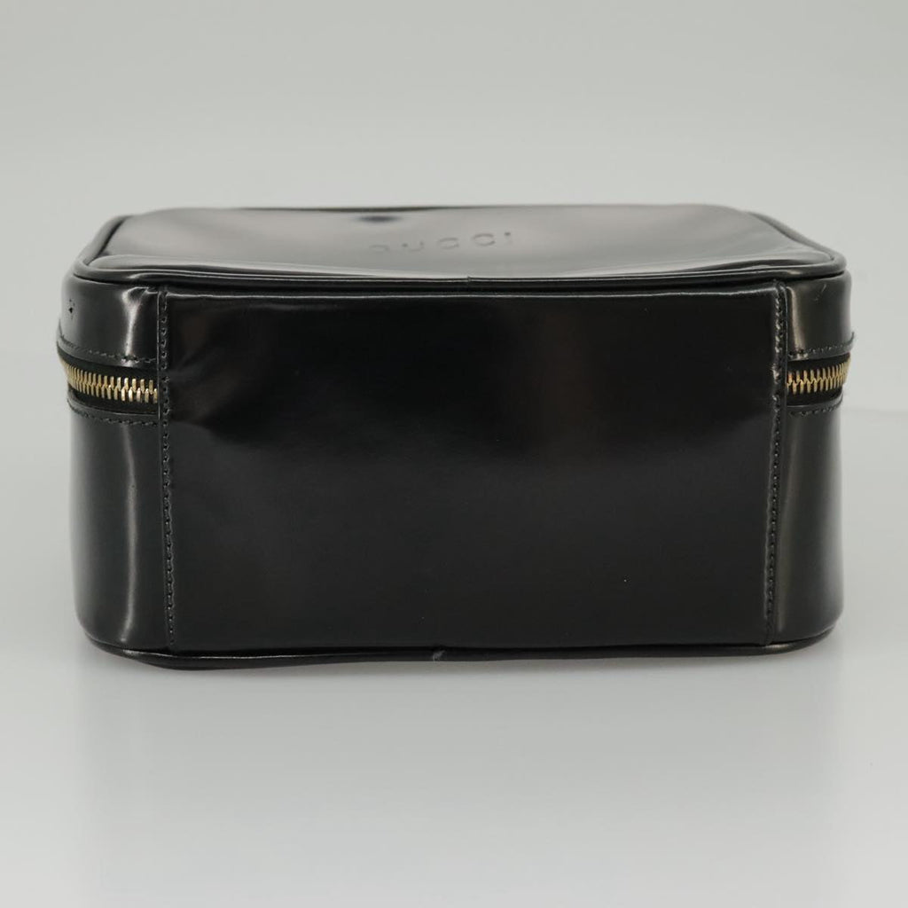 GUCCI Bamboo Vanity Hand Bag Patent 2way Black 000 3270 0323 ar12726