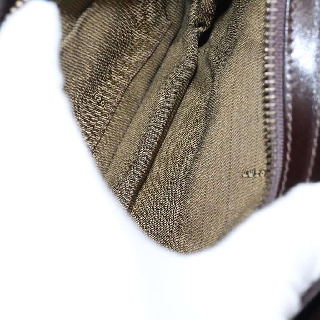 FENDI Zucca Canvas Hand Bag Brown Black gold ar12735