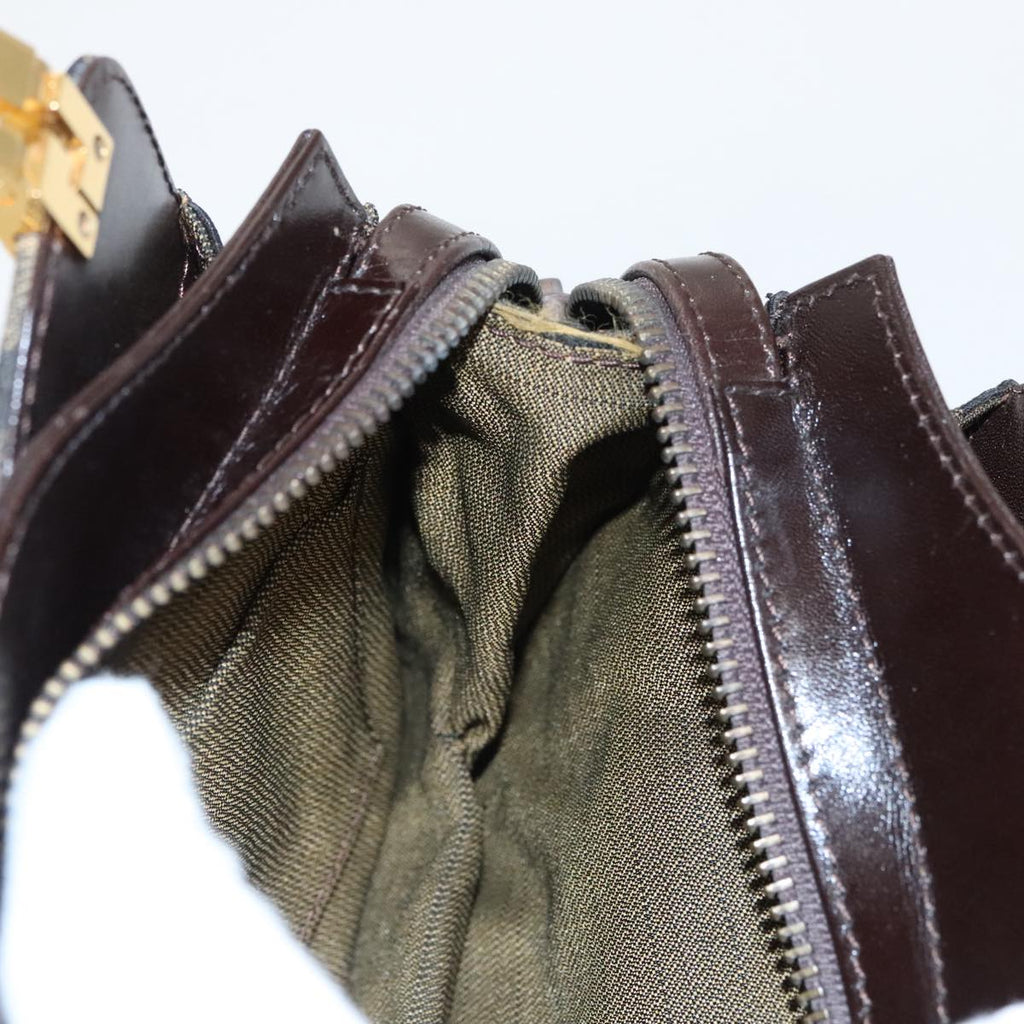 FENDI Zucca Canvas Hand Bag Brown Black gold ar12735