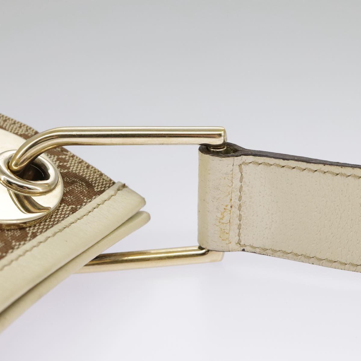 GUCCI GG Canvas Shoulder Bag Beige Cream Gold 120841 ar12809