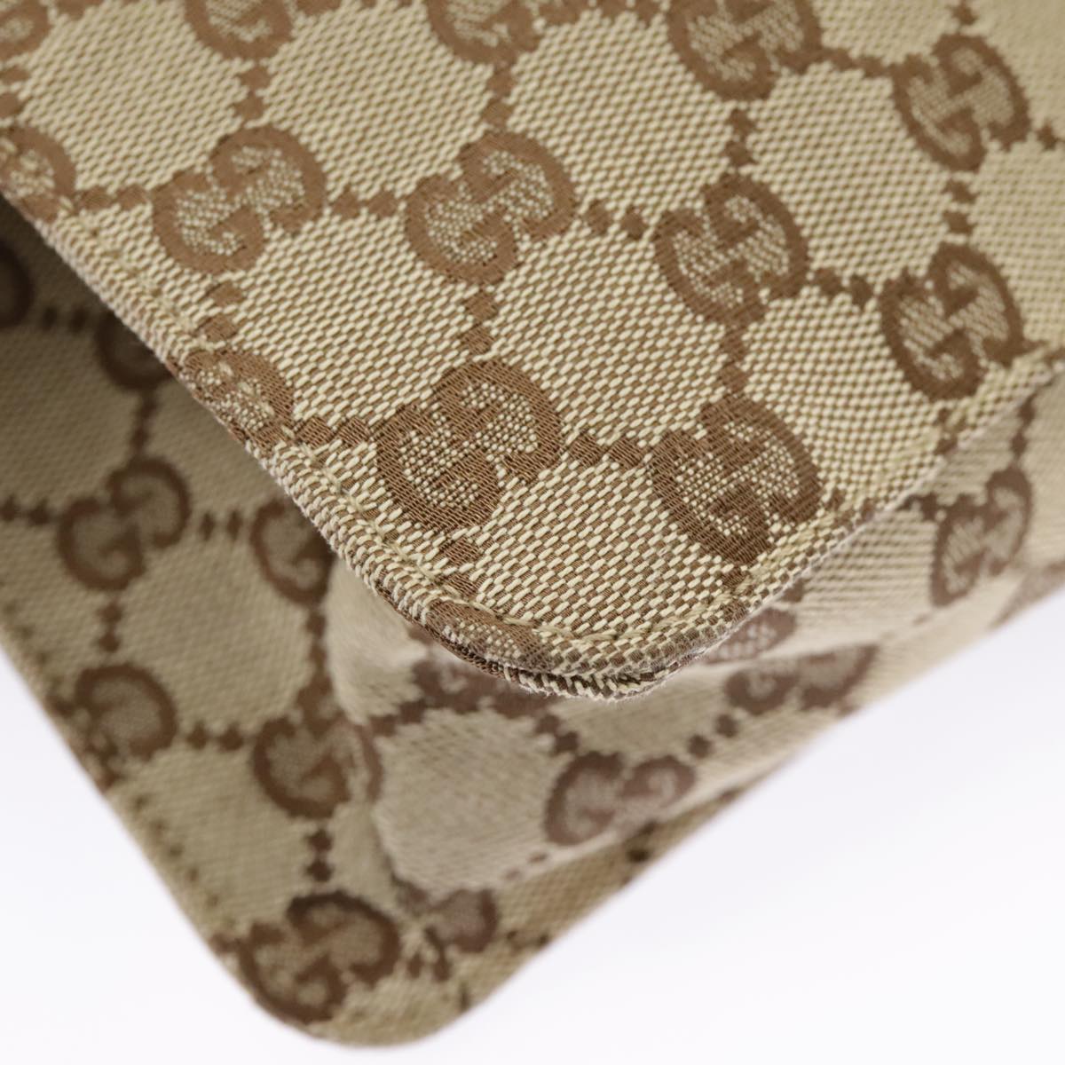 GUCCI GG Canvas Shoulder Bag Beige Cream Gold 120841 ar12809