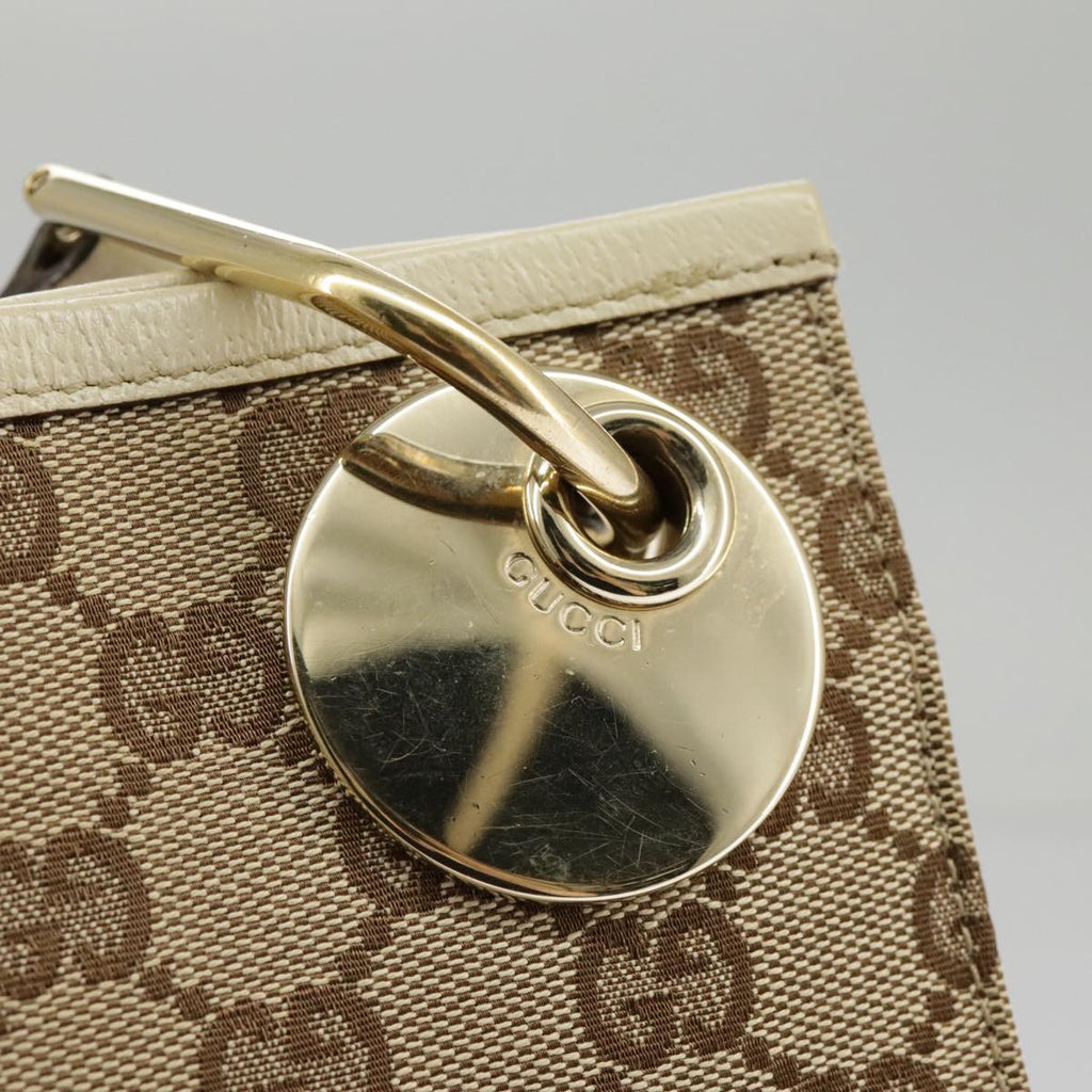 GUCCI GG Canvas Shoulder Bag Beige Cream Gold 120841 ar12809