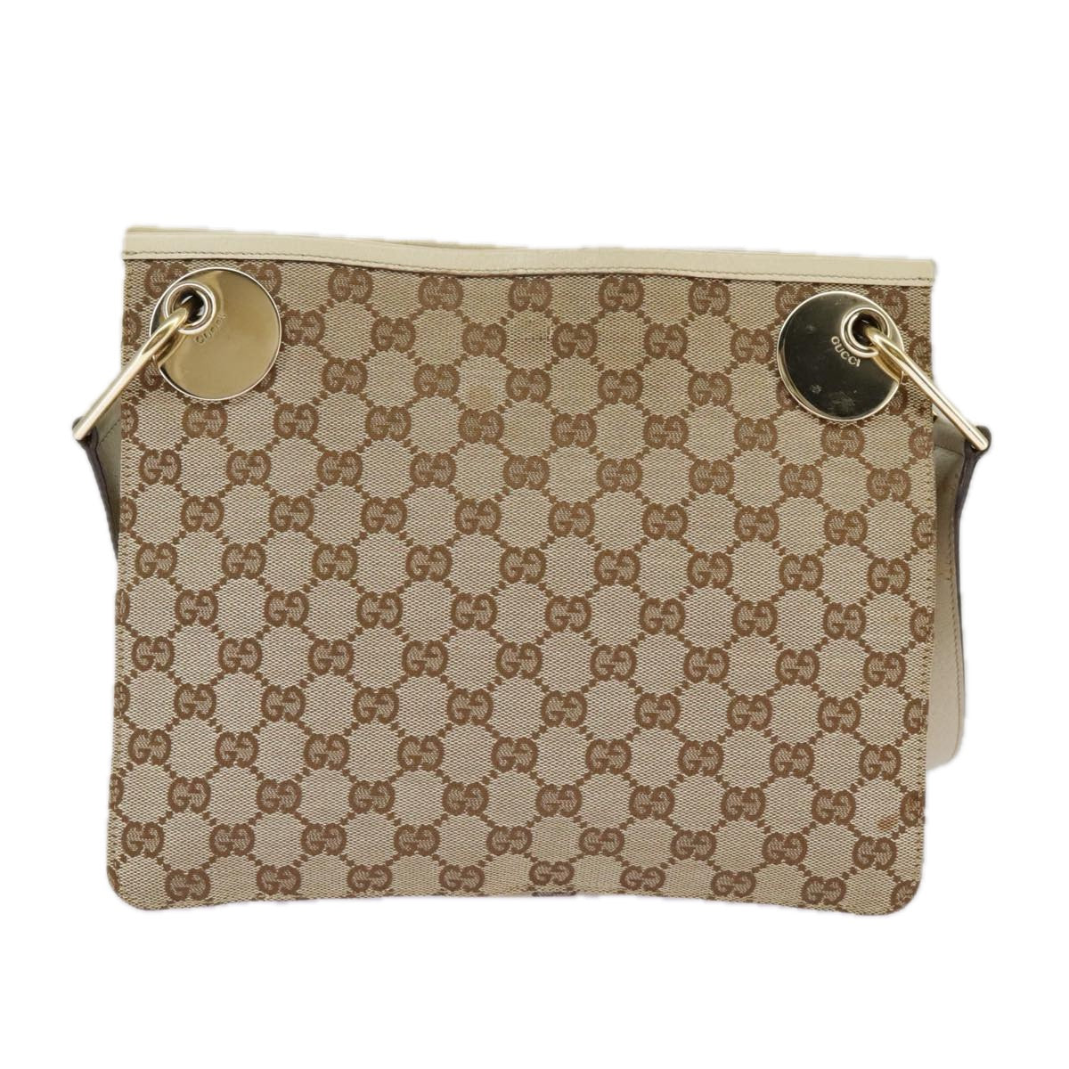 GUCCI GG Canvas Shoulder Bag Beige Cream Gold 120841 ar12809