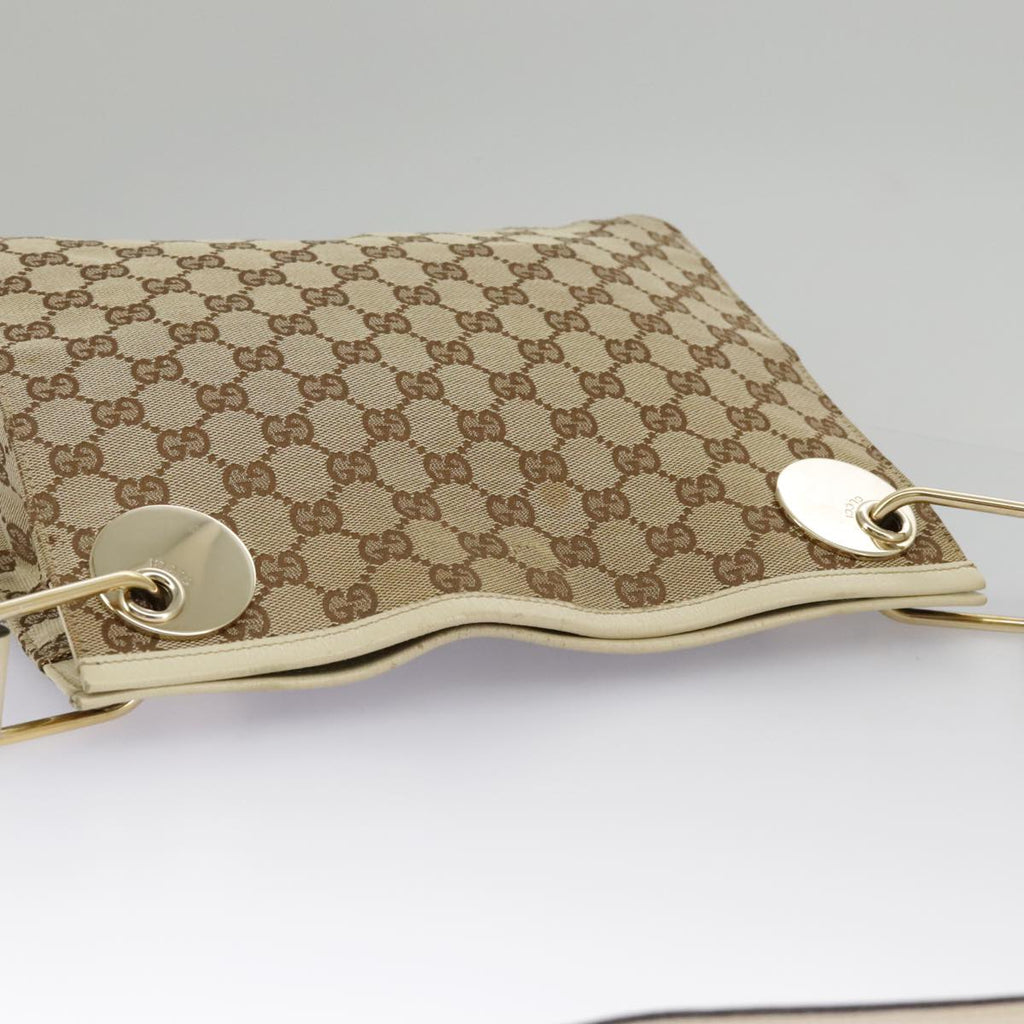 GUCCI GG Canvas Shoulder Bag Beige Cream Gold 120841 ar12809
