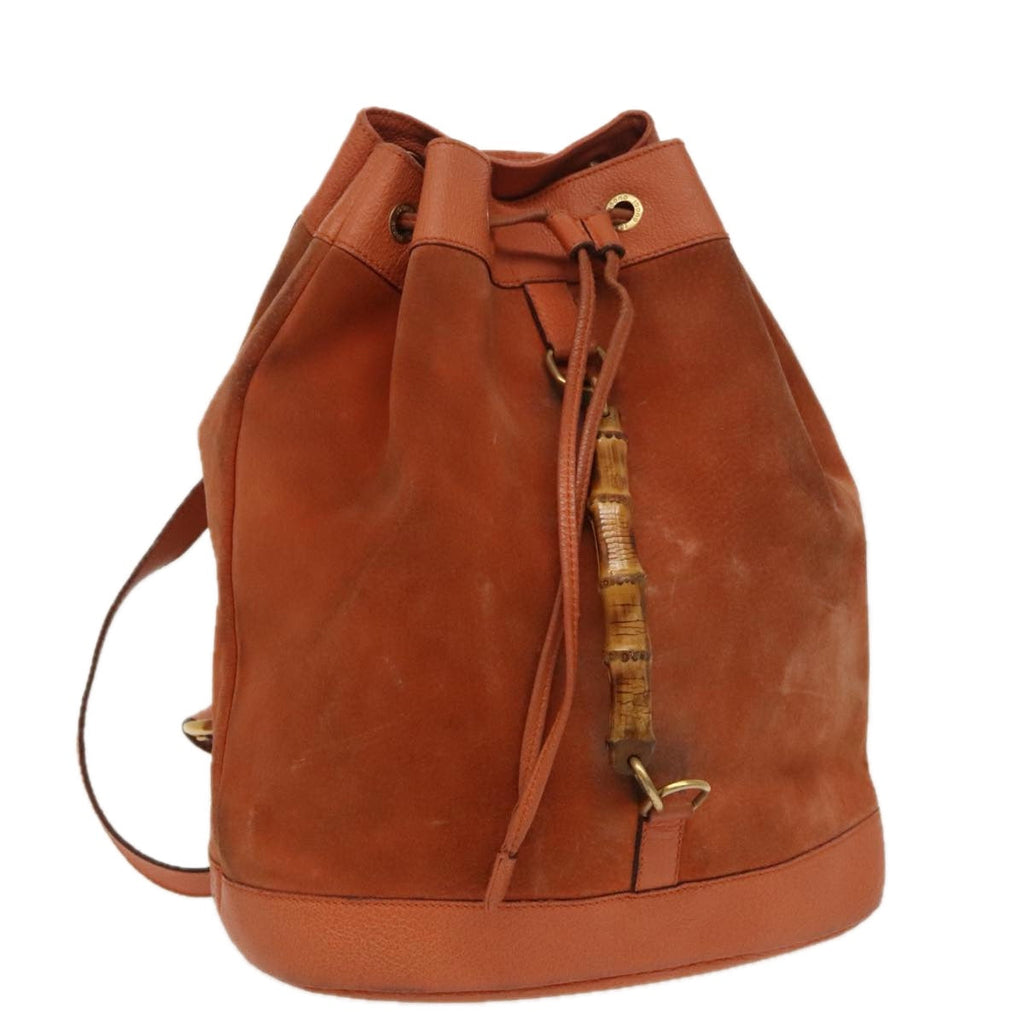 GUCCI Bamboo Backpack Suede Leather Orange ar12817