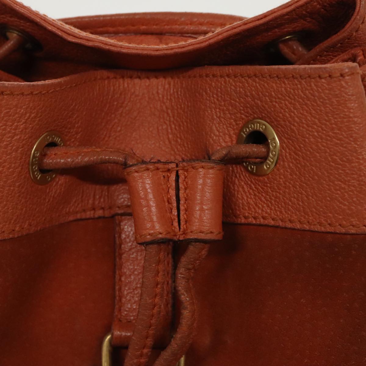 GUCCI Bamboo Backpack Suede Leather Orange ar12817