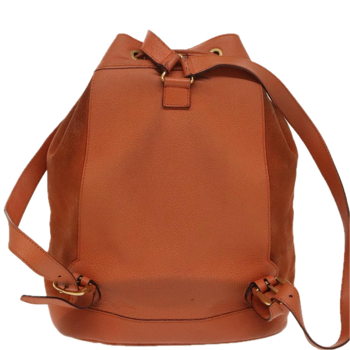 GUCCI Bamboo Backpack Suede Leather Orange ar12817