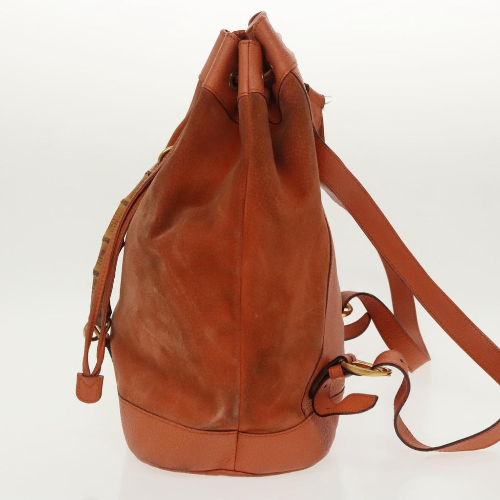 GUCCI Bamboo Backpack Suede Leather Orange ar12817