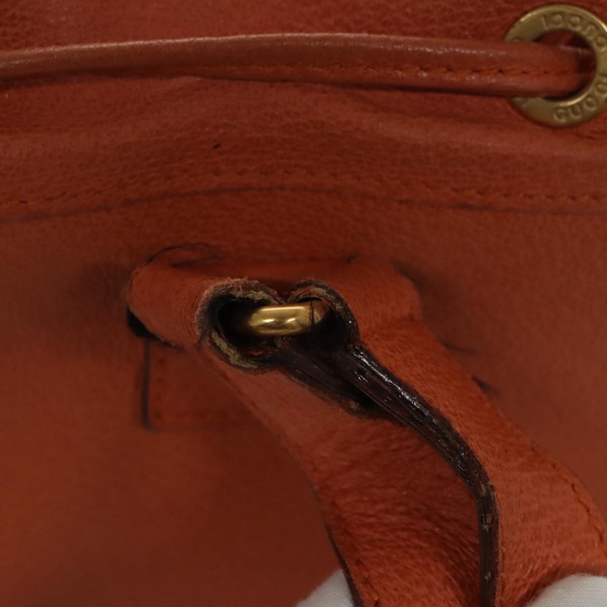 GUCCI Bamboo Backpack Suede Leather Orange ar12817