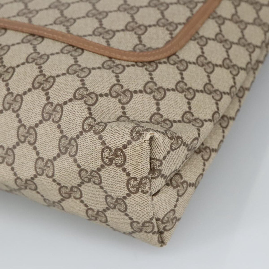 GUCCI GG Supreme Web Sherry Line Interlocking Tote Bag PVC Beige ar12821