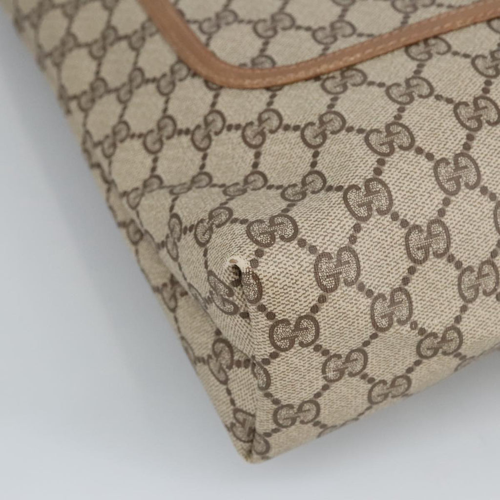 GUCCI GG Supreme Web Sherry Line Interlocking Tote Bag PVC Beige ar12821