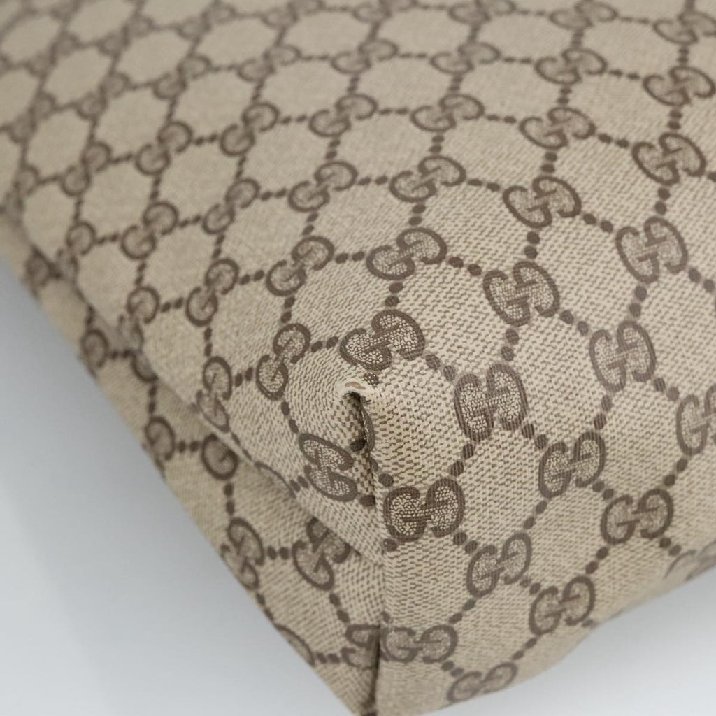 GUCCI GG Supreme Web Sherry Line Interlocking Tote Bag PVC Beige ar12821