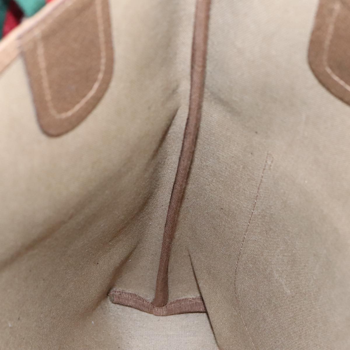 GUCCI GG Supreme Web Sherry Line Interlocking Tote Bag PVC Beige ar12821