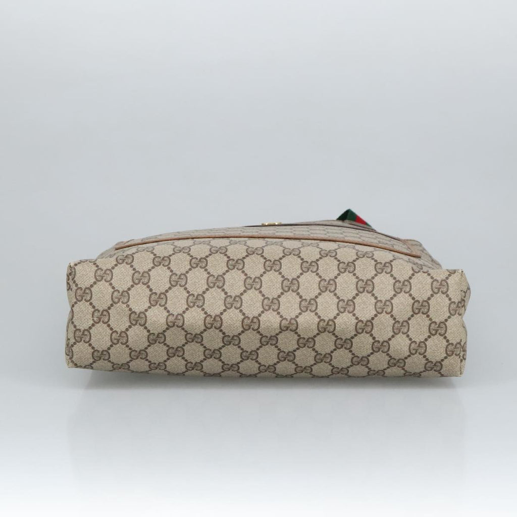 GUCCI GG Supreme Web Sherry Line Interlocking Tote Bag PVC Beige ar12821