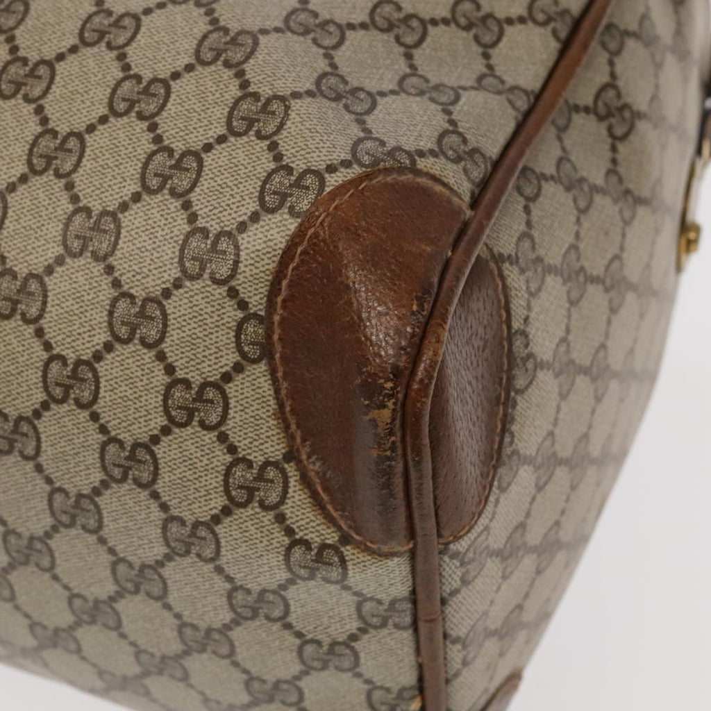 GUCCI GG Supreme Web Sherry Line Boston Bag PVC Beige Green Red ar12835