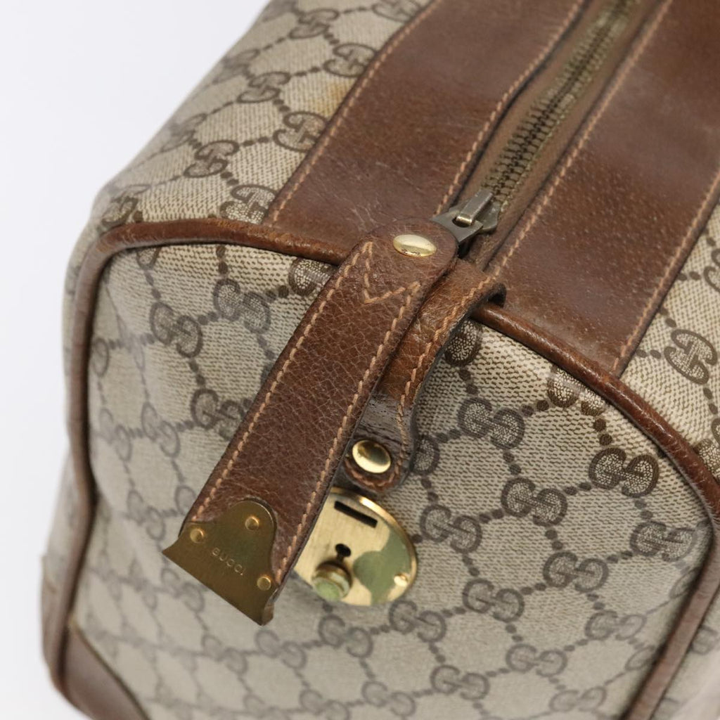 GUCCI GG Supreme Web Sherry Line Boston Bag PVC Beige Green Red ar12835