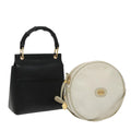 GUCCI Hand Bag Leather 2Set Black White ar12854