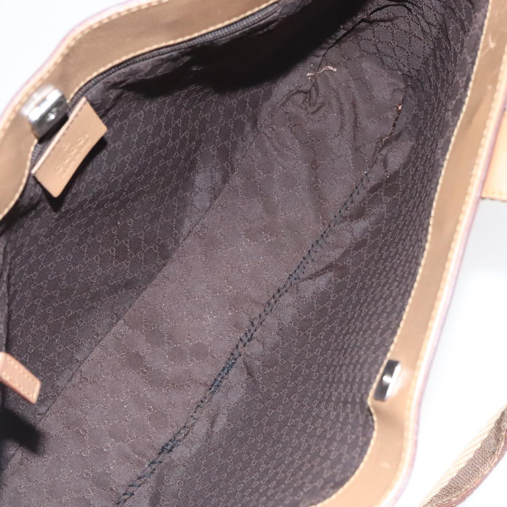 GUCCI Sherry Line Tote Bag Leather Brown 002 1135 ar12873