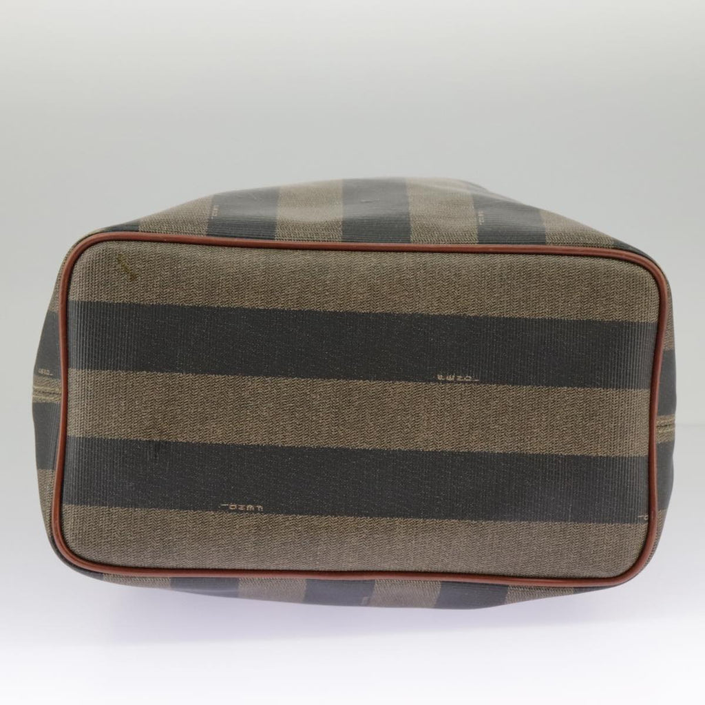 FENDI Pecan Canvas Shoulder Bag Brown Black ar12875