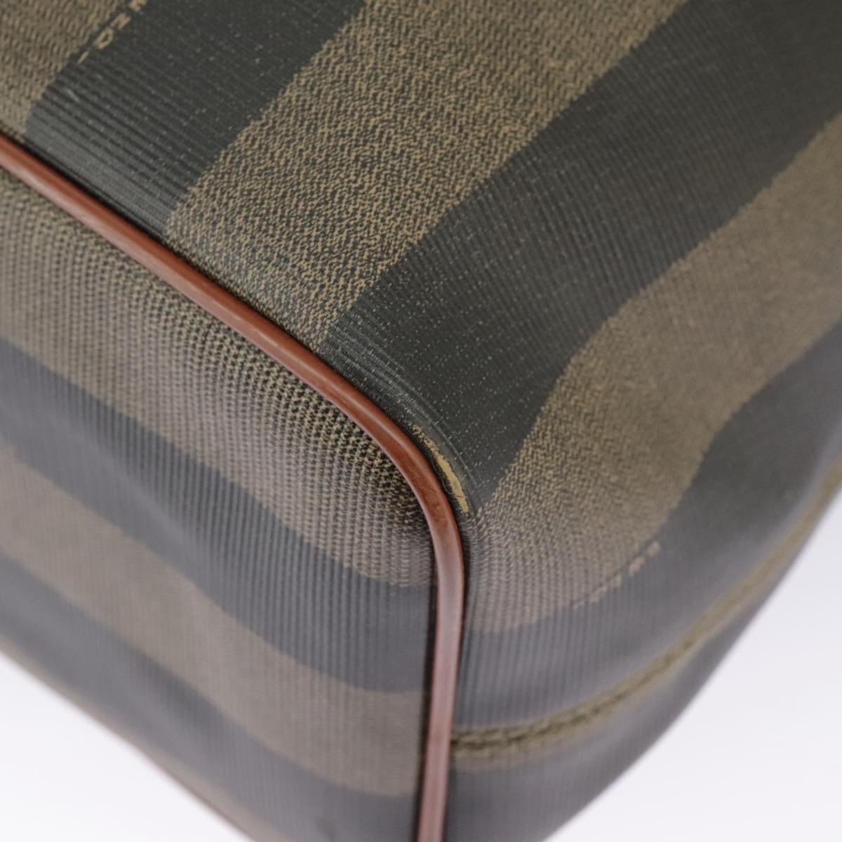 FENDI Pecan Canvas Shoulder Bag Brown Black ar12875
