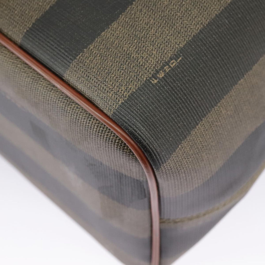 FENDI Pecan Canvas Shoulder Bag Brown Black ar12875