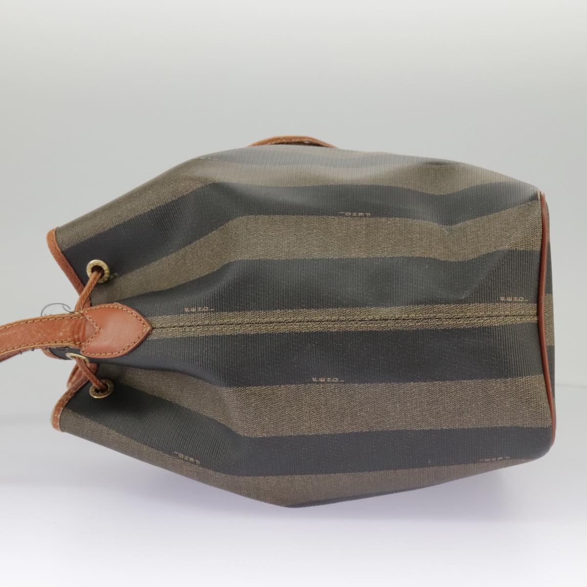 FENDI Pecan Canvas Shoulder Bag Brown Black ar12875