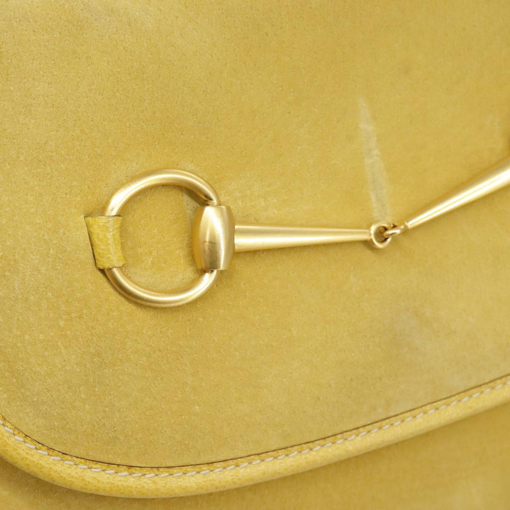 GUCCI Shoulder Bag Suede Leather Yellow Gold 003-2113-0034 ar12947