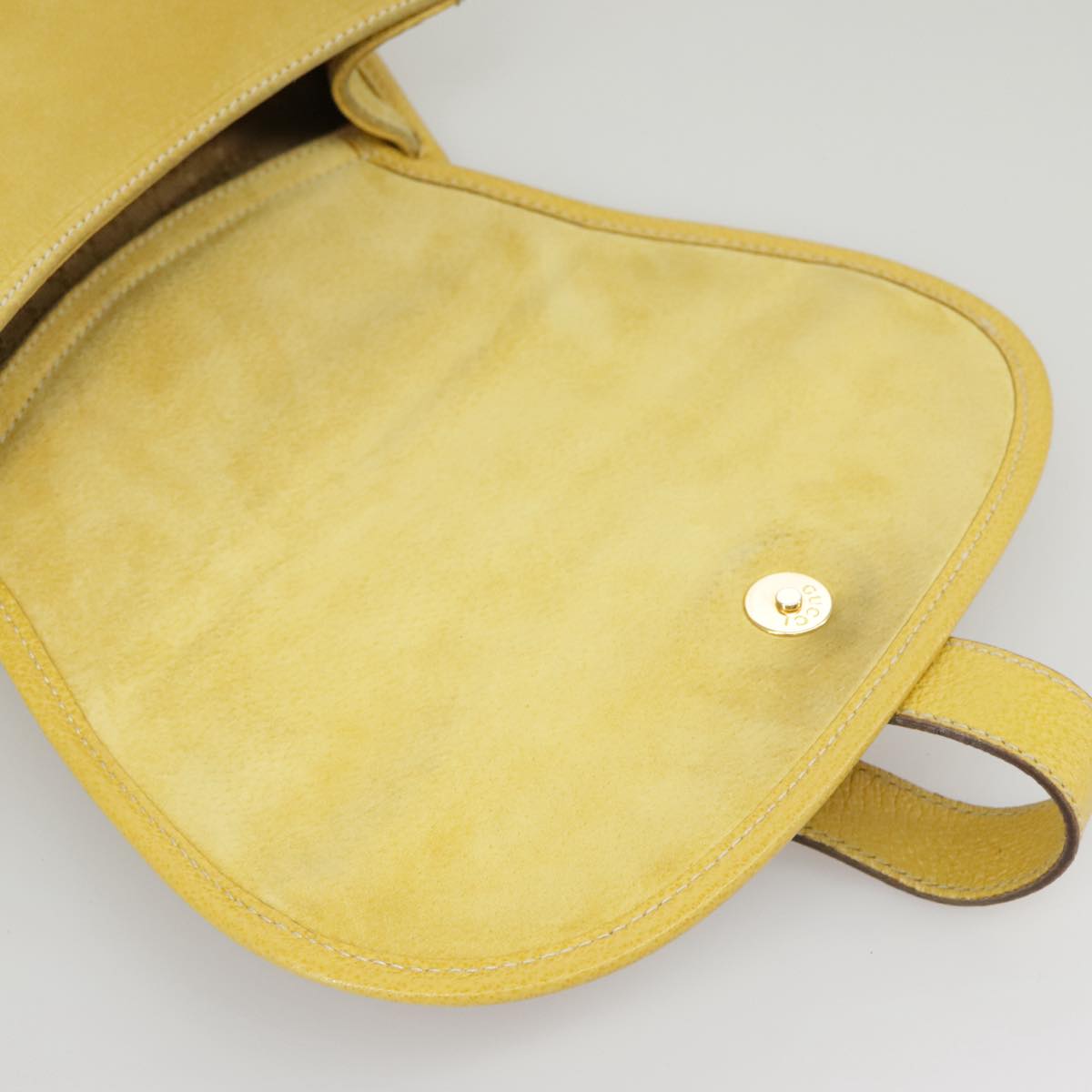 GUCCI Shoulder Bag Suede Leather Yellow Gold 003-2113-0034 ar12947