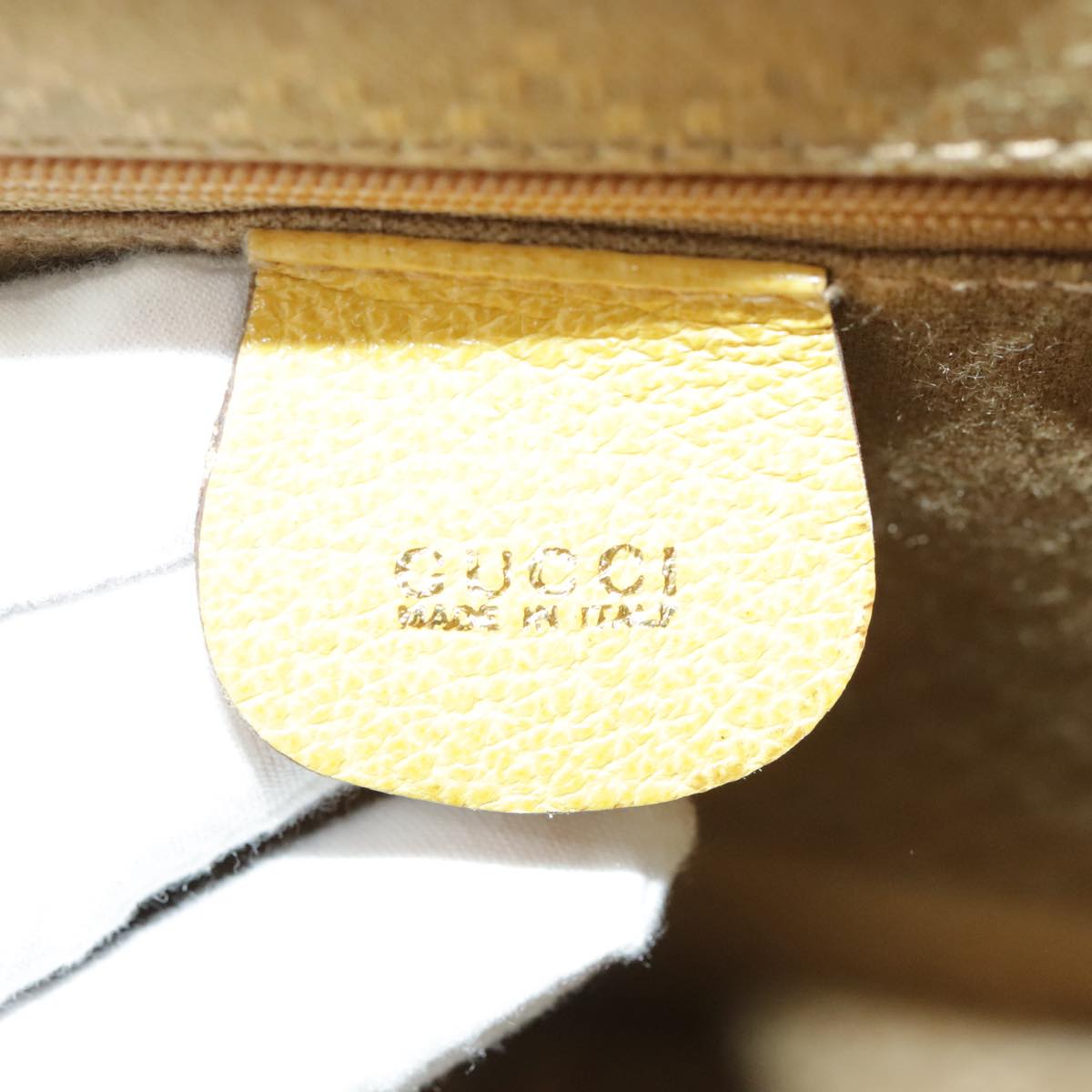 GUCCI Shoulder Bag Suede Leather Yellow Gold 003-2113-0034 ar12947