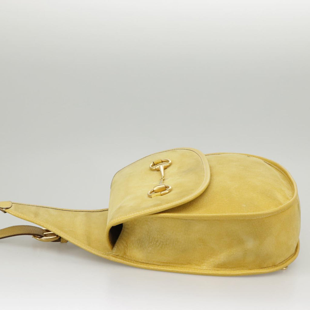 GUCCI Shoulder Bag Suede Leather Yellow Gold 003-2113-0034 ar12947