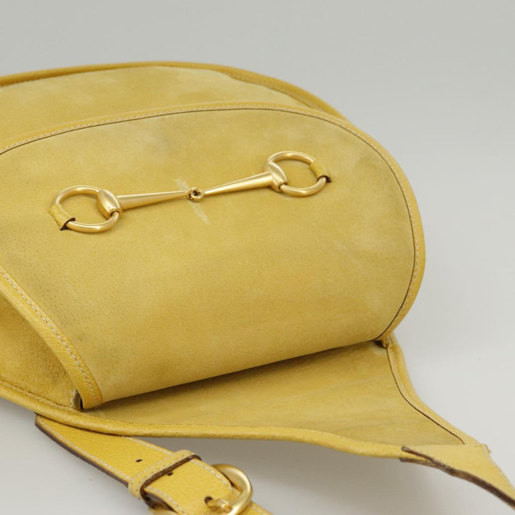 GUCCI Shoulder Bag Suede Leather Yellow Gold 003-2113-0034 ar12947