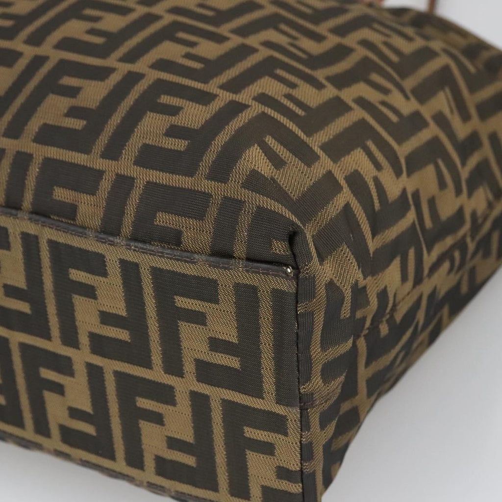 FENDI Zucca Canvas Tote Bag Brown Black ar12958
