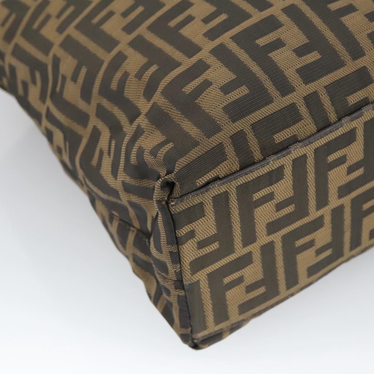 FENDI Zucca Canvas Tote Bag Brown Black ar12958