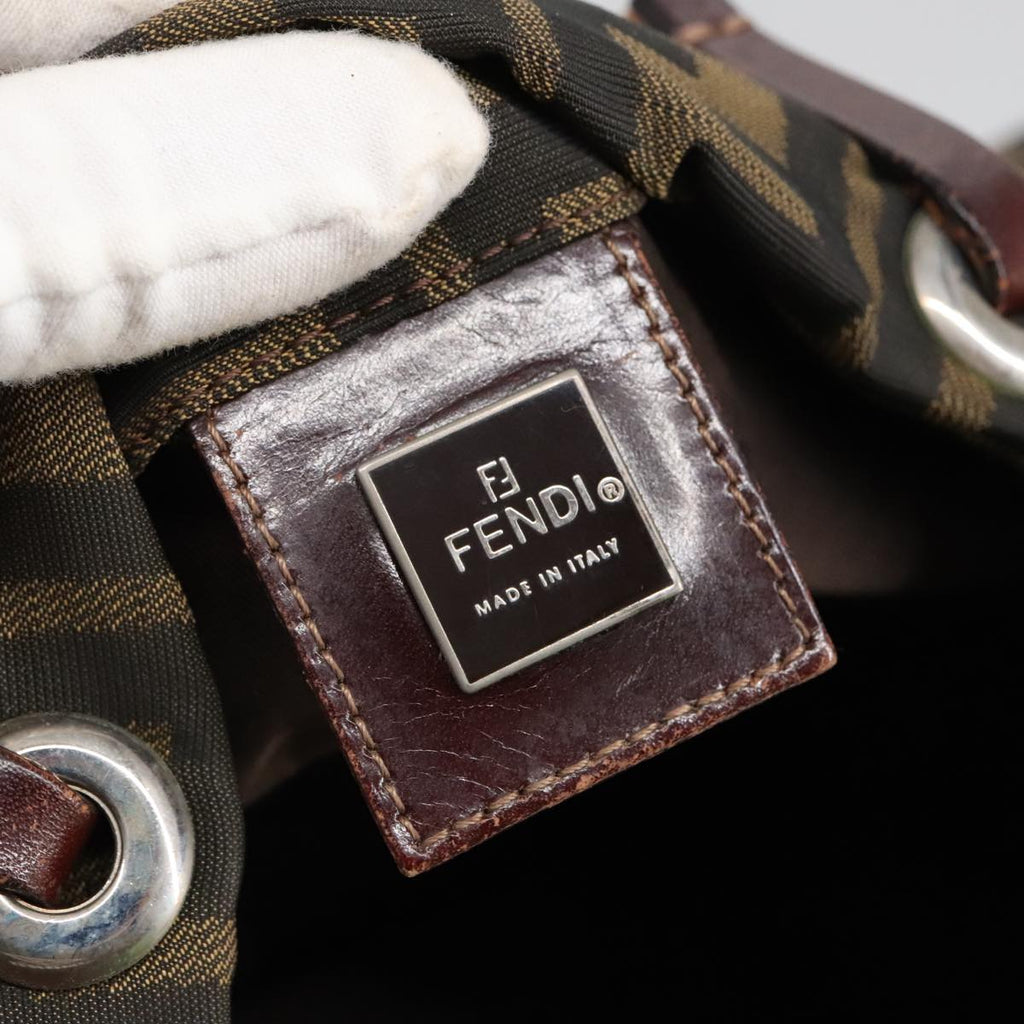 FENDI Zucca Canvas Tote Bag Brown Black ar12958