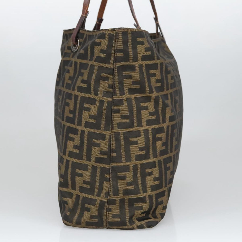 FENDI Zucca Canvas Tote Bag Brown Black ar12958