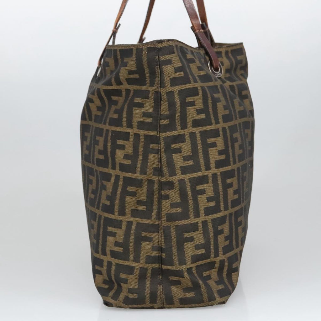 FENDI Zucca Canvas Tote Bag Brown Black ar12958