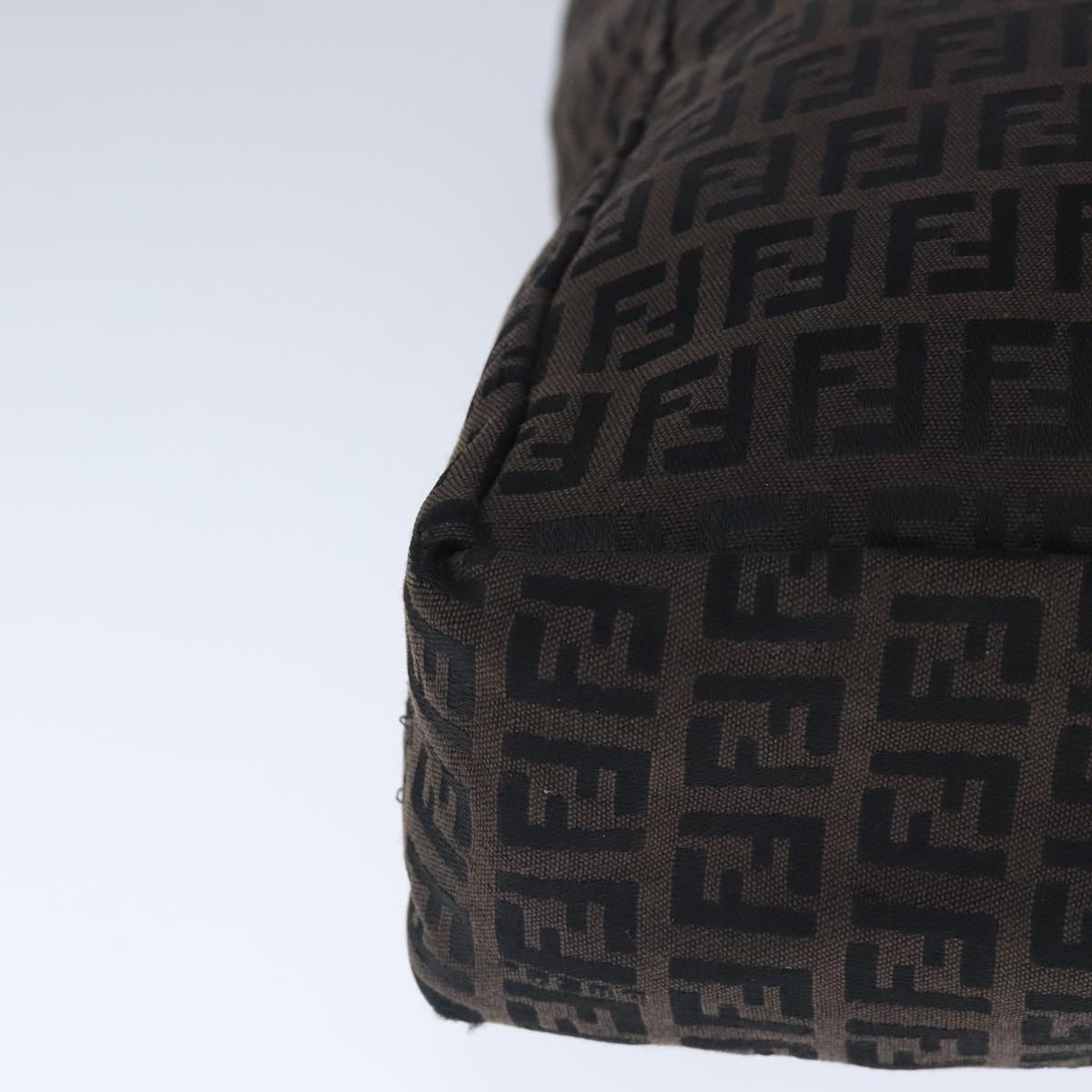 FENDI Zucchino Canvas Tote Bag Brown ar12959